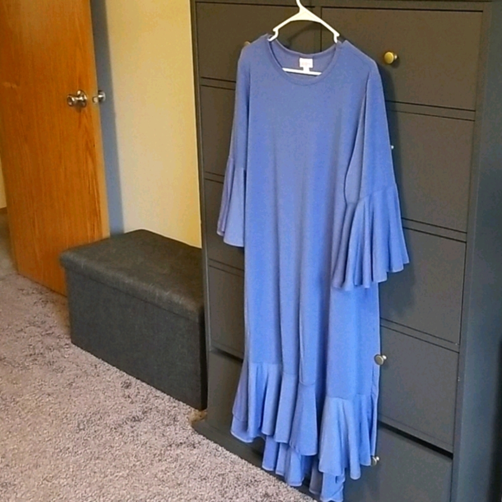 LuLaRoe Solid Blue Maurine Swing Dress